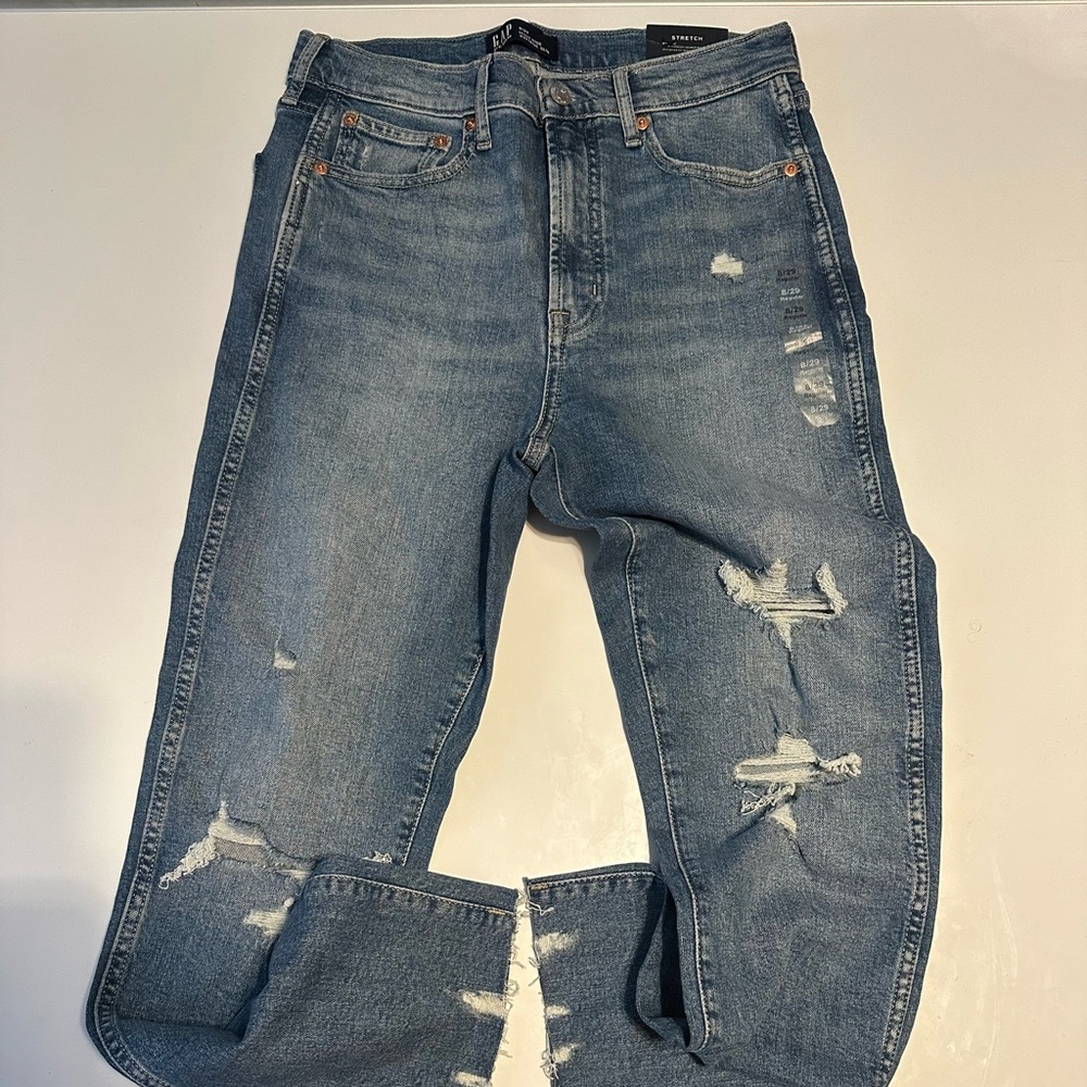 New Women Gap High Rise Vintage Slim Straight Leg Ankle Denim Size 8/29R - Picture 1 of 11
